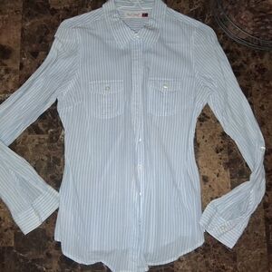 Red Camel Light Blue Striped Button Down Shirt